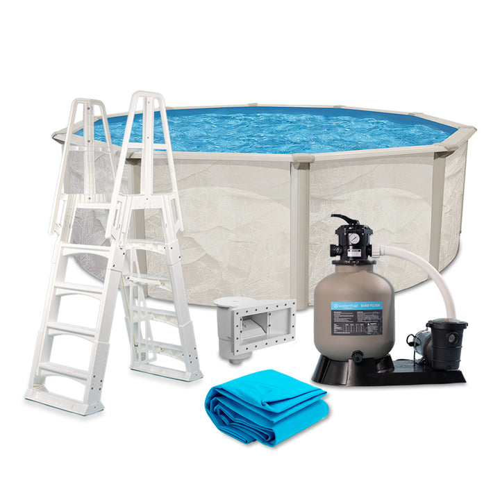 Boulder 24' Round ABG Pool Package, 52" Wall | WTECH2452