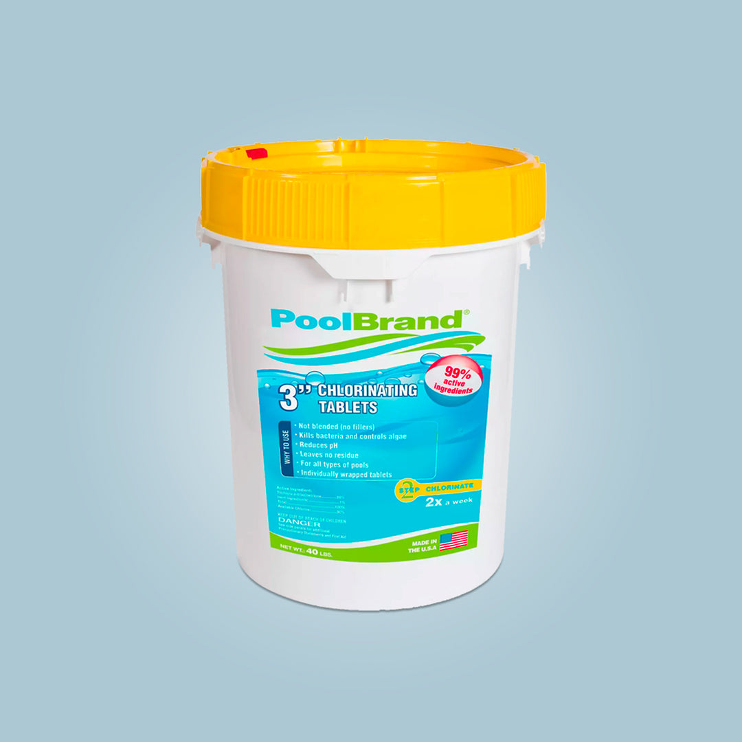 Pool Brand 3" Chlorine Tablets, 25 lb Pail - Wrapped | 12002133