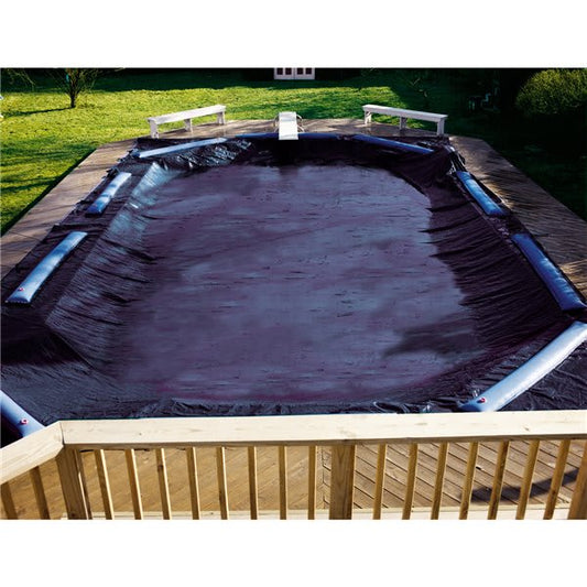 Swimline Deluxe 12' x 24' Rectangle Winter Cover, 5' Overlap, Blue/Black | CO81729R